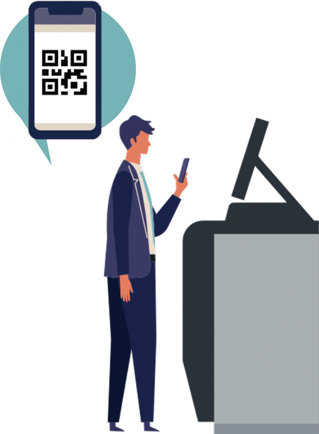 At the hotel, you can complete self-check-in by scanning the QR code on the dedicated terminal.